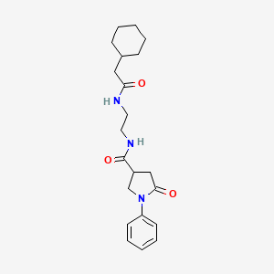 molecular formula C21H29N3O3 B10981697 N-{2-[(cyclohexylacetyl)amino]ethyl}-5-oxo-1-phenylpyrrolidine-3-carboxamide 