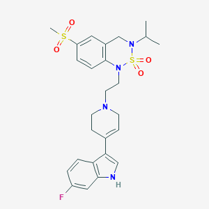 1-[2-[4-(6-Fluoro-1H-indol-3-yl)-3,6-dihydro-2H-pyridin-1-yl]ethyl]-6-methylsulfonyl-3-propan-2-yl-4H-2lambda6,1,3-benzothiadiazine 2,2-dioxide