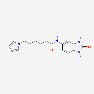 molecular formula C19H24N4O2 B10981761 N-(1,3-dimethyl-2-oxo-2,3-dihydro-1H-benzimidazol-5-yl)-6-(1H-pyrrol-1-yl)hexanamide 