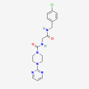 molecular formula C18H21ClN6O2 B10981802 N-{2-[(4-chlorobenzyl)amino]-2-oxoethyl}-4-(pyrimidin-2-yl)piperazine-1-carboxamide 