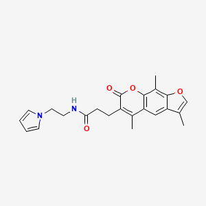 molecular formula C23H24N2O4 B10981807 N-[2-(1H-pyrrol-1-yl)ethyl]-3-(3,5,9-trimethyl-7-oxo-7H-furo[3,2-g]chromen-6-yl)propanamide 