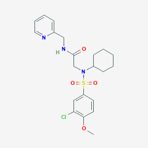 molecular formula C21H26ClN3O4S B10981893 N~2~-[(3-chloro-4-methoxyphenyl)sulfonyl]-N~2~-cyclohexyl-N-(pyridin-2-ylmethyl)glycinamide 