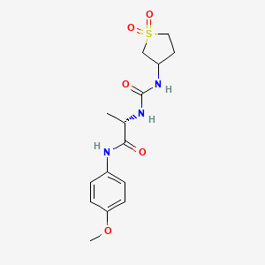 molecular formula C15H21N3O5S B10981911 N~2~-[(1,1-dioxidotetrahydrothiophen-3-yl)carbamoyl]-N-(4-methoxyphenyl)-L-alaninamide 