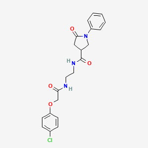 molecular formula C21H22ClN3O4 B10981998 N-(2-{[(4-chlorophenoxy)acetyl]amino}ethyl)-5-oxo-1-phenylpyrrolidine-3-carboxamide 