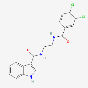 molecular formula C18H15Cl2N3O2 B10982011 N-(2-{[(3,4-dichlorophenyl)carbonyl]amino}ethyl)-1H-indole-3-carboxamide 