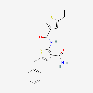 molecular formula C19H18N2O2S2 B10982071 5-Benzyl-2-{[(5-ethylthiophen-3-yl)carbonyl]amino}thiophene-3-carboxamide 