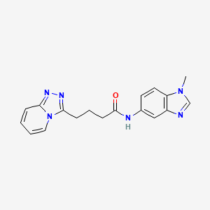 molecular formula C18H18N6O B10982189 N-(1-methyl-1H-benzimidazol-5-yl)-4-([1,2,4]triazolo[4,3-a]pyridin-3-yl)butanamide 