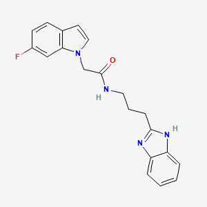 molecular formula C20H19FN4O B10982290 N-[3-(1H-benzimidazol-2-yl)propyl]-2-(6-fluoro-1H-indol-1-yl)acetamide 