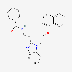 molecular formula C28H31N3O2 B10982327 N-(2-{1-[2-(naphthalen-1-yloxy)ethyl]-1H-benzimidazol-2-yl}ethyl)cyclohexanecarboxamide 