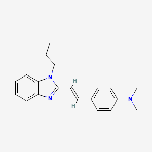 molecular formula C20H23N3 B10982332 N,N-dimethyl-4-[(E)-2-(1-propyl-1H-benzimidazol-2-yl)ethenyl]aniline 