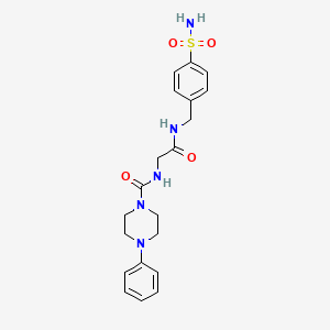 molecular formula C20H25N5O4S B10982355 N-{2-oxo-2-[(4-sulfamoylbenzyl)amino]ethyl}-4-phenylpiperazine-1-carboxamide 