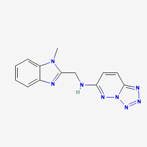 molecular formula C13H12N8 B10982357 N-[(1-methyl-1H-benzimidazol-2-yl)methyl]tetrazolo[1,5-b]pyridazin-6-amine 