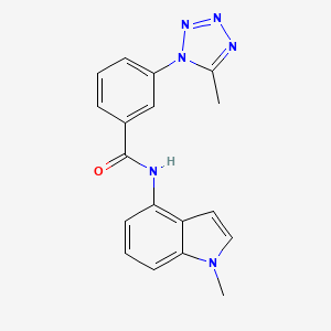 molecular formula C18H16N6O B10982369 N-(1-methyl-1H-indol-4-yl)-3-(5-methyl-1H-tetrazol-1-yl)benzamide 