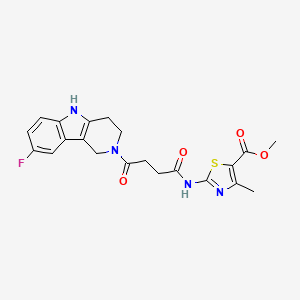 molecular formula C21H21FN4O4S B10982463 methyl 2-{[4-(8-fluoro-1,3,4,5-tetrahydro-2H-pyrido[4,3-b]indol-2-yl)-4-oxobutanoyl]amino}-4-methyl-1,3-thiazole-5-carboxylate 