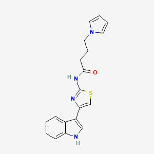molecular formula C19H18N4OS B10982516 N-[4-(1H-indol-3-yl)-1,3-thiazol-2-yl]-4-(1H-pyrrol-1-yl)butanamide 