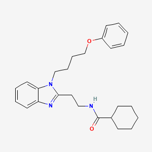 molecular formula C26H33N3O2 B10982555 N-{2-[1-(4-phenoxybutyl)-1H-benzimidazol-2-yl]ethyl}cyclohexanecarboxamide 