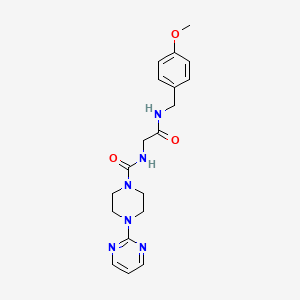 molecular formula C19H24N6O3 B10982589 N-{2-[(4-methoxybenzyl)amino]-2-oxoethyl}-4-(pyrimidin-2-yl)piperazine-1-carboxamide 