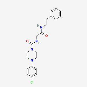 molecular formula C21H25ClN4O2 B10982623 4-(4-chlorophenyl)-N-{2-oxo-2-[(2-phenylethyl)amino]ethyl}piperazine-1-carboxamide 