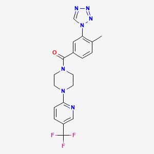 molecular formula C19H18F3N7O B10982663 [4-methyl-3-(1H-tetrazol-1-yl)phenyl]{4-[5-(trifluoromethyl)pyridin-2-yl]piperazin-1-yl}methanone 
