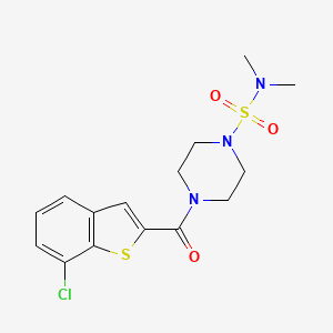 molecular formula C15H18ClN3O3S2 B10982675 4-[(7-chloro-1-benzothiophen-2-yl)carbonyl]-N,N-dimethyltetrahydro-1(2H)-pyrazinesulfonamide 