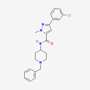 molecular formula C23H25ClN4O B10982694 N-(1-benzylpiperidin-4-yl)-3-(3-chlorophenyl)-1-methyl-1H-pyrazole-5-carboxamide 