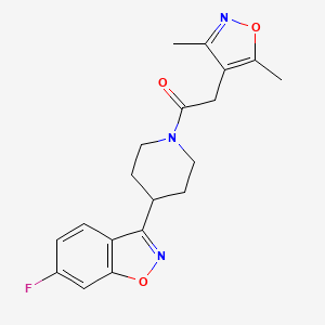 molecular formula C19H20FN3O3 B10982713 2-(3,5-Dimethyl-1,2-oxazol-4-yl)-1-[4-(6-fluoro-1,2-benzoxazol-3-yl)piperidin-1-yl]ethanone 