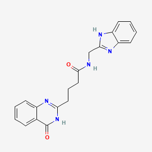 molecular formula C20H19N5O2 B10982715 N-(1H-benzimidazol-2-ylmethyl)-4-(4-hydroxyquinazolin-2-yl)butanamide 