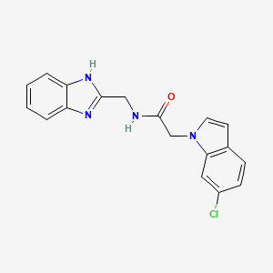 molecular formula C18H15ClN4O B10982764 N-(1H-benzimidazol-2-ylmethyl)-2-(6-chloro-1H-indol-1-yl)acetamide 
