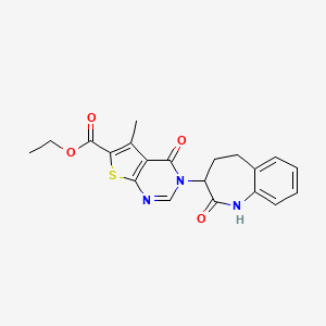 molecular formula C20H19N3O4S B10982777 ethyl 3-(2-hydroxy-4,5-dihydro-3H-1-benzazepin-3-yl)-5-methyl-4-oxo-3,4-dihydrothieno[2,3-d]pyrimidine-6-carboxylate 