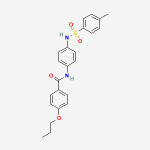 molecular formula C23H24N2O4S B10982785 N-(4-{[(4-methylphenyl)sulfonyl]amino}phenyl)-4-propoxybenzamide 