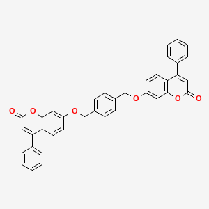 molecular formula C38H26O6 B10982824 7-[(4-{[(2-Oxo-4-phenyl-2H-chromen-7-YL)oxy]methyl}benzyl)oxy]-4-phenyl-2H-chromen-2-one 