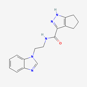 molecular formula C16H17N5O B10982839 N-[2-(1H-benzimidazol-1-yl)ethyl]-2,4,5,6-tetrahydrocyclopenta[c]pyrazole-3-carboxamide 