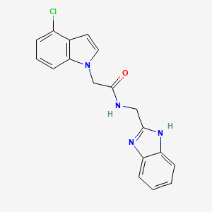 molecular formula C18H15ClN4O B10982848 N-(1H-benzimidazol-2-ylmethyl)-2-(4-chloro-1H-indol-1-yl)acetamide 