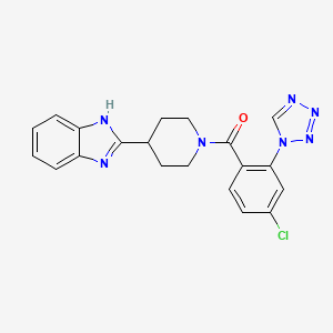 molecular formula C20H18ClN7O B10982860 [4-(1H-benzimidazol-2-yl)piperidin-1-yl][4-chloro-2-(1H-tetrazol-1-yl)phenyl]methanone 