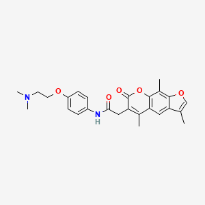 molecular formula C26H28N2O5 B10982889 N-{4-[2-(dimethylamino)ethoxy]phenyl}-2-(3,5,9-trimethyl-7-oxo-7H-furo[3,2-g]chromen-6-yl)acetamide 