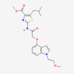 molecular formula C22H27N3O5S B10982915 methyl 2-[({[1-(2-methoxyethyl)-1H-indol-4-yl]oxy}acetyl)amino]-5-(2-methylpropyl)-1,3-thiazole-4-carboxylate 