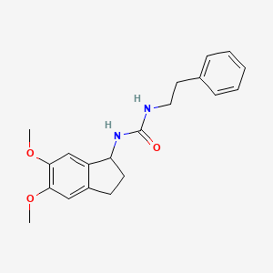 molecular formula C20H24N2O3 B10982939 N-(5,6-Dimethoxy-2,3-dihydro-1H-inden-1-YL)-N'-phenethylurea 