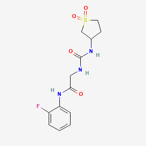 molecular formula C13H16FN3O4S B10982952 N~2~-[(1,1-dioxidotetrahydrothiophen-3-yl)carbamoyl]-N-(2-fluorophenyl)glycinamide 