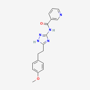 molecular formula C17H17N5O2 B10982977 N-{3-[2-(4-methoxyphenyl)ethyl]-1H-1,2,4-triazol-5-yl}pyridine-3-carboxamide 
