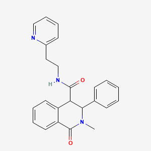 molecular formula C24H23N3O2 B10982989 2-methyl-1-oxo-3-phenyl-N-[2-(pyridin-2-yl)ethyl]-1,2,3,4-tetrahydroisoquinoline-4-carboxamide 
