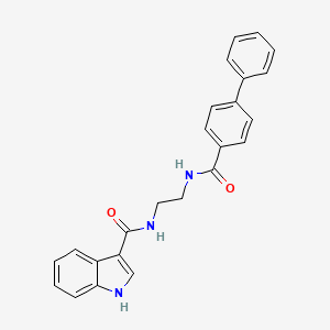molecular formula C24H21N3O2 B10982992 N-{2-[(biphenyl-4-ylcarbonyl)amino]ethyl}-1H-indole-3-carboxamide 