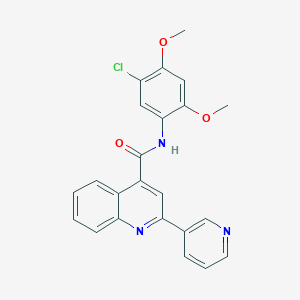 molecular formula C23H18ClN3O3 B10982995 N-(5-chloro-2,4-dimethoxyphenyl)-2-(pyridin-3-yl)quinoline-4-carboxamide 