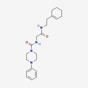 molecular formula C21H30N4O2 B10983059 N-(2-{[2-(cyclohex-1-en-1-yl)ethyl]amino}-2-oxoethyl)-4-phenylpiperazine-1-carboxamide 