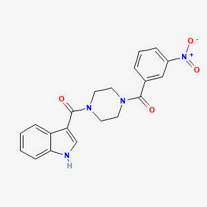 molecular formula C20H18N4O4 B10983107 1H-indol-3-yl{4-[(3-nitrophenyl)carbonyl]piperazin-1-yl}methanone 