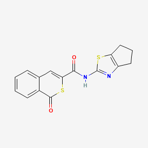 molecular formula C16H12N2O2S2 B10983213 N-(5,6-Dihydro-4H-cyclopenta[D][1,3]thiazol-2-YL)-1-oxo-1H-isothiochromene-3-carboxamide 