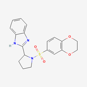 molecular formula C19H19N3O4S B10983216 2-[1-(2,3-dihydro-1,4-benzodioxin-6-ylsulfonyl)pyrrolidin-2-yl]-1H-benzimidazole 