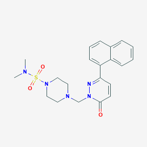 molecular formula C21H25N5O3S B10983324 N,N-dimethyl-4-{[3-(naphthalen-1-yl)-6-oxopyridazin-1(6H)-yl]methyl}piperazine-1-sulfonamide 