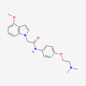 molecular formula C21H25N3O3 B10983485 N-{4-[2-(dimethylamino)ethoxy]phenyl}-2-(4-methoxy-1H-indol-1-yl)acetamide 