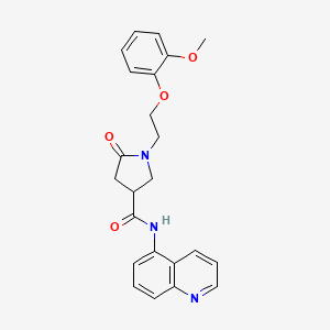 molecular formula C23H23N3O4 B10983511 1-[2-(2-methoxyphenoxy)ethyl]-5-oxo-N-(quinolin-5-yl)pyrrolidine-3-carboxamide 