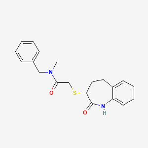 molecular formula C20H22N2O2S B10983539 N-benzyl-2-[(2-hydroxy-4,5-dihydro-3H-1-benzazepin-3-yl)sulfanyl]-N-methylacetamide 